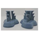 Fiesta Post 86 pair pyramid candle holders,