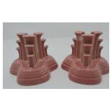 Fiesta Post 86 pair pyramid candle holders,