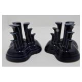 Fiesta Post 86 pair pyramid candle holders,