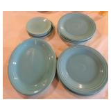 Vintage Fiesta lot of 13 turquoise plates and