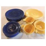 Vintage Fiesta lot of 19 cobalt and yellow pieces