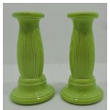 Fiesta Post 86 pair chartreuse tapered candle