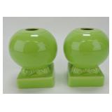 Fiesta Post 86 pair of round chartreuse candle