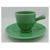 Vintage Fiesta demitasse cup & saucer, green