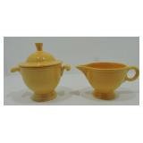 Vintage Fiesta cream and sugar, yellow