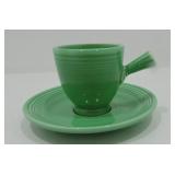 Vintage Fiesta demitasse cup & saucer, green