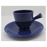 Vintage Fiesta demitasse cup & saucer, cobalt