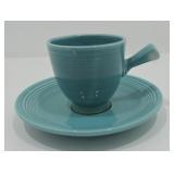 Vintage Fiesta demitasse cup & saucer, turquoise