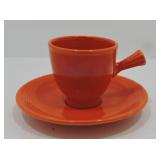 Vintage Fiesta demitasse cup & saucer, red