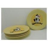 Fiesta Post 86 Looney Tunes yellow set of 6 -