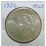 1926 Peace dollar MS65