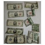 US currency lot: 1923 $1 silver certificate, large
