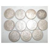 Lot of 11 Morgan dollars