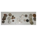 Coin lot: 2 Ike dollars, 11 Walking Liberty halves