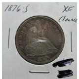 1876-S Liberty Seated half XF