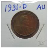 1931-D Lincoln cent AU