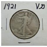 1921 Walking Liberty half VG