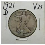 1921-D Walking Liberty half VG