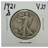 1921-S Walking Liberty half VG