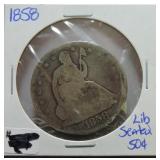 1858 Liberty Seated half