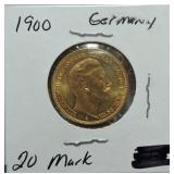 1900 Germany 20 Mark gold