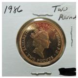 1986 two pounds gold