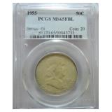 1955 Franklin half PCGS MS65 FBL