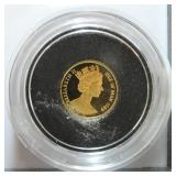 1989 Isle of Man gold crown, 1/25oz