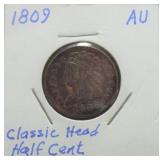 1809 Half cent, AU