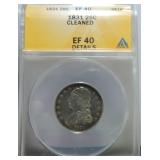 1831 Bust quarter  ANACS EF40, cleaned
