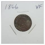 1866 Indian cent VF