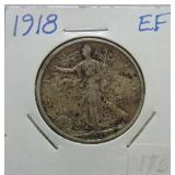 1918 Walking Liberty half EF
