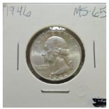 1946 Washington quarter MS65