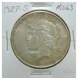1927-S Peace dollar MS63