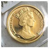 1994 Isle of Man gold crown, 1/25oz