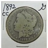 1892-CC Morgan dollar G