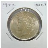 1922 Peace dollar MS63