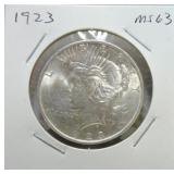 1923 Peace dollar MS63