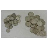 Canada lot of 50 silver dimes, 1966 & older, AND