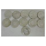 Canada lot of 11 silver dollars, 4 - 1962,