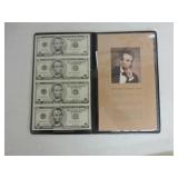 Uncut sheet of 4 - $5 FRN star notes, 2003