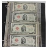 Lot of 10 $2 red seal notes, 1928