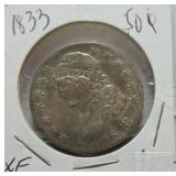 1833 Bust half XF