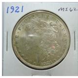 1921 Morgan dollar MS62