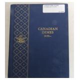 Canada dime album 1871-1979, 61 coins