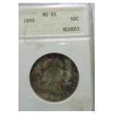 1955 Franklin half ANACS MS65
