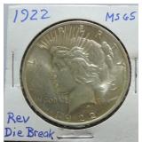 1922 Peace dollar MS65
