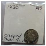 1830 Bust half dime AU