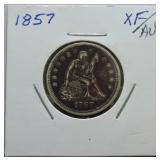 1857 Liberty Seated quarter XF