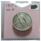 1917-D Ty1 Standing Liberty quarter VG8